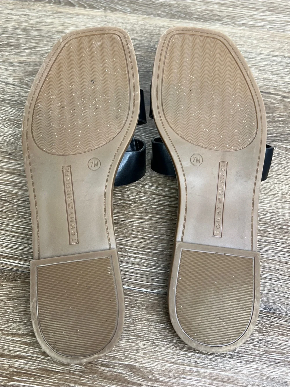 Tommy Hilfiger Twpixee Black Double Strap Slide Sandals Size 7M